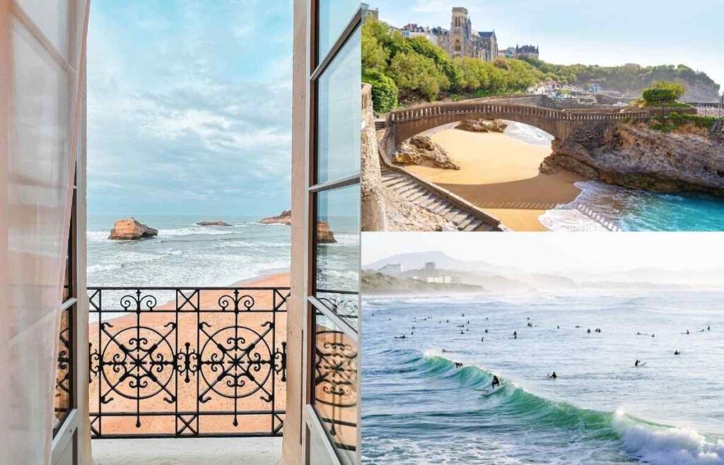 Left: Hôtel du Palais Biarritz | Top & Bottom Right: Biarritz, France